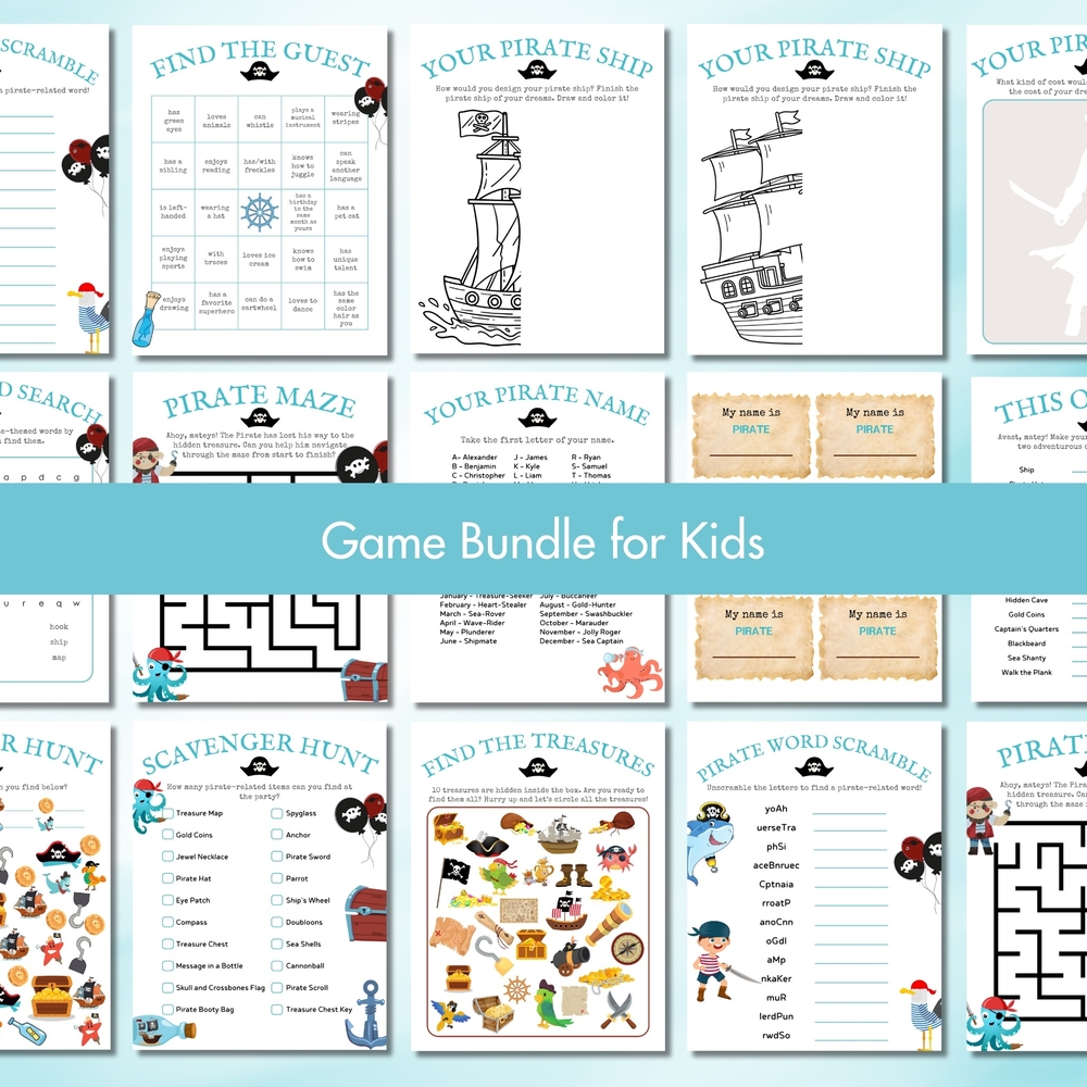 Pirate Adventure Game Bundle for Kids